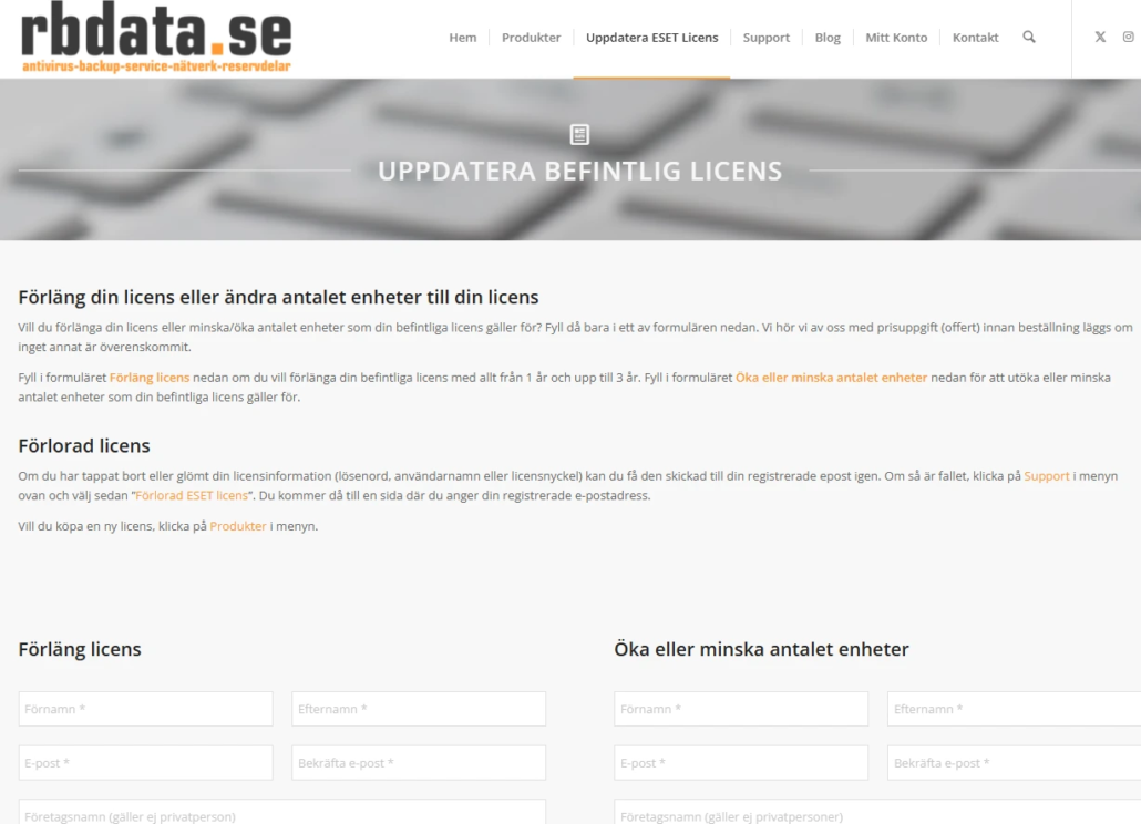 förläng ESET-licens